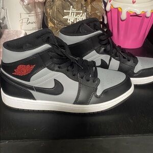 Black and Gray High-Top Sneakers